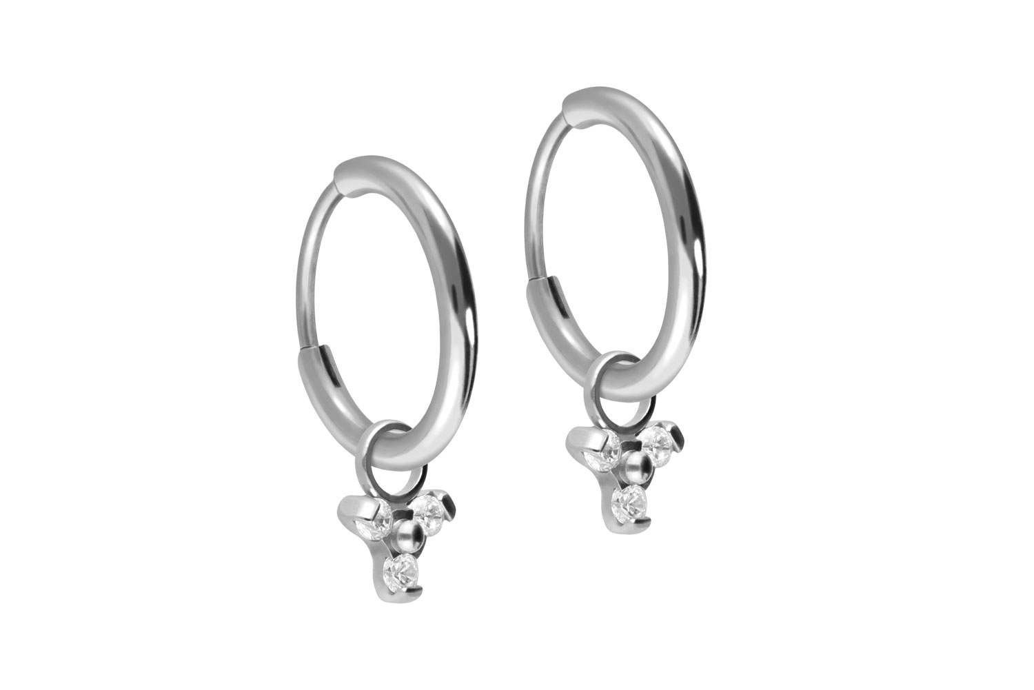 Titan Ohrclicker Creolen KRISTALLBLUME von Piercingline